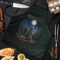 Raccoon Stay Wild Stay Cozy Camping Apron Starry Night Forest Wildlife