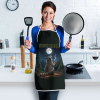 Raccoon Stay Wild Stay Cozy Camping Apron Starry Night Forest Wildlife