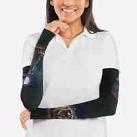 Raccoon Stay Wild Stay Cozy Camping Arm Sleeves Starry Night Forest Wildlife