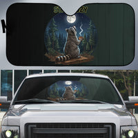 Raccoon Stay Wild Stay Cozy Camping Auto Sun Shade Starry Night Forest Wildlife