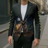 Raccoon Stay Wild Stay Cozy Camping Blazer Starry Night Forest Wildlife