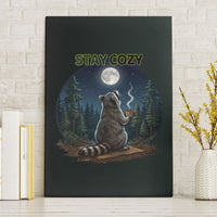 Raccoon Stay Wild Stay Cozy Camping Canvas Wall Art Starry Night Forest Wildlife