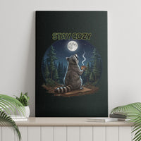 Raccoon Stay Wild Stay Cozy Camping Canvas Wall Art Starry Night Forest Wildlife