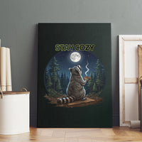 Raccoon Stay Wild Stay Cozy Camping Canvas Wall Art Starry Night Forest Wildlife