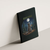 Raccoon Stay Wild Stay Cozy Camping Canvas Wall Art Starry Night Forest Wildlife