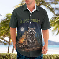 Raccoon Stay Wild Stay Cozy Camping Hawaiian Shirt Starry Night Forest Wildlife