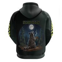Raccoon Stay Wild Stay Cozy Camping Hoodie Starry Night Forest Wildlife