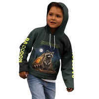 Raccoon Stay Wild Stay Cozy Camping Kid Hoodie Starry Night Forest Wildlife