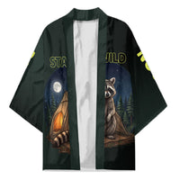 Raccoon Stay Wild Stay Cozy Camping Kimono Starry Night Forest Wildlife