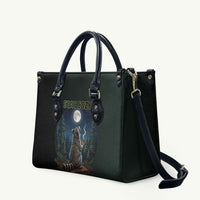 Raccoon Stay Wild Stay Cozy Camping Leather Bag Starry Night Forest Wildlife