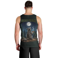 Raccoon Stay Wild Stay Cozy Camping Men Tank Top Starry Night Forest Wildlife