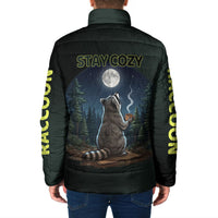 Raccoon Stay Wild Stay Cozy Camping Padded Jacket Starry Night Forest Wildlife