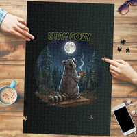 Raccoon Stay Wild Stay Cozy Camping Puzzle Starry Night Forest Wildlife