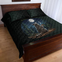 Raccoon Stay Wild Stay Cozy Camping Quilt Bed Set Starry Night Forest Wildlife