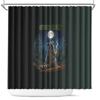 Raccoon Stay Wild Stay Cozy Camping Shower Curtain Starry Night Forest Wildlife
