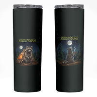Raccoon Stay Wild Stay Cozy Camping Skinny Tumbler Starry Night Forest Wildlife