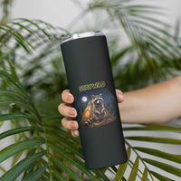 Raccoon Stay Wild Stay Cozy Camping Skinny Tumbler Starry Night Forest Wildlife