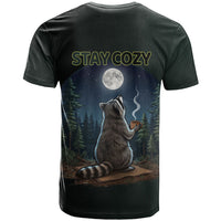 Raccoon Stay Wild Stay Cozy Camping T Shirt Starry Night Forest Wildlife