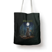 Raccoon Stay Wild Stay Cozy Camping Tote Bag Starry Night Forest Wildlife