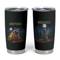 Raccoon Stay Wild Stay Cozy Camping Tumbler Cup Starry Night Forest Wildlife