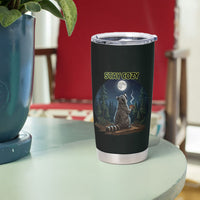 Raccoon Stay Wild Stay Cozy Camping Tumbler Cup Starry Night Forest Wildlife