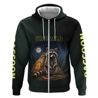 Raccoon Stay Wild Stay Cozy Camping Zip Hoodie Starry Night Forest Wildlife