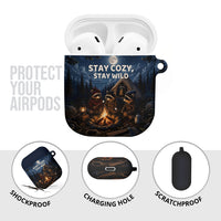 Raccoons Campfire Stay Cozy Stay Wild AirPods Case Starry Night Forest Wildlife