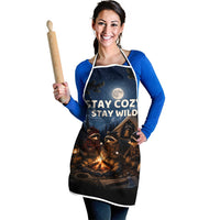 Raccoons Campfire Stay Cozy Stay Wild Apron Starry Night Forest Wildlife