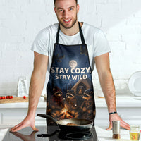 Raccoons Campfire Stay Cozy Stay Wild Apron Starry Night Forest Wildlife