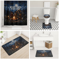 Raccoons Campfire Stay Cozy Stay Wild Bathroom Set Starry Night Forest Wildlife