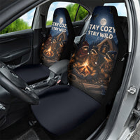 Raccoons Campfire Stay Cozy Stay Wild Car Seat Cover Starry Night Forest Wildlife