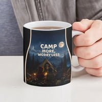 Raccoons Campfire Stay Cozy Stay Wild Ceramic Mug Starry Night Forest Wildlife