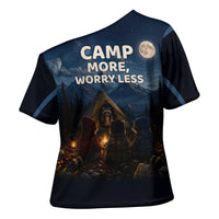 Raccoons Campfire Stay Cozy Stay Wild Cross Shoulder Shirt Starry Night Forest Wildlife