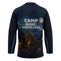 Raccoons Campfire Stay Cozy Stay Wild Hockey Jersey Starry Night Forest Wildlife