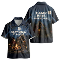 Raccoons Campfire Stay Cozy Stay Wild Kid Hawaiian Shirt Starry Night Forest Wildlife