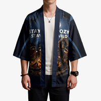 Raccoons Campfire Stay Cozy Stay Wild Kimono Starry Night Forest Wildlife