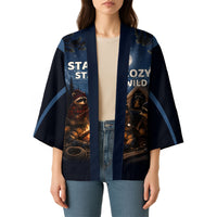 Raccoons Campfire Stay Cozy Stay Wild Kimono Starry Night Forest Wildlife