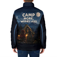 Raccoons Campfire Stay Cozy Stay Wild Padded Jacket Starry Night Forest Wildlife
