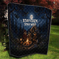 Raccoons Campfire Stay Cozy Stay Wild Quilt Starry Night Forest Wildlife