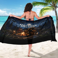 Raccoons Campfire Stay Cozy Stay Wild Sarong Starry Night Forest Wildlife