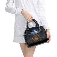 Raccoons Campfire Stay Cozy Stay Wild Shoulder Handbag Starry Night Forest Wildlife