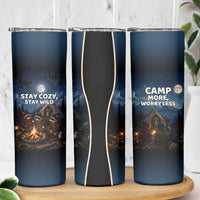 Raccoons Campfire Stay Cozy Stay Wild Skinny Tumbler Starry Night Forest Wildlife