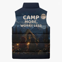 Raccoons Campfire Stay Cozy Stay Wild Sleeveless Puffer Jacket Starry Night Forest Wildlife