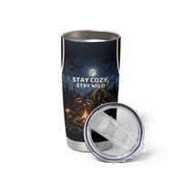 Raccoons Campfire Stay Cozy Stay Wild Tumbler Cup Starry Night Forest Wildlife