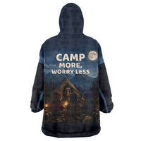 Raccoons Campfire Stay Cozy Stay Wild Wearable Blanket Hoodie Starry Night Forest Wildlife