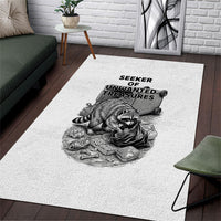 Raccoon I Am Not A Raccoon I Am A Trash Panda Area Rug Funny Animal Meme Grayscale Sketch Illustration