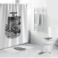 Raccoon I Am Not A Raccoon I Am A Trash Panda Bathroom Set Funny Animal Meme Grayscale Sketch Illustration