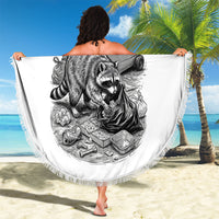 Raccoon I Am Not A Raccoon I Am A Trash Panda Beach Blanket Funny Animal Meme Grayscale Sketch Illustration