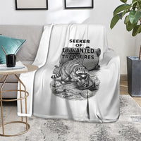 Raccoon I Am Not A Raccoon I Am A Trash Panda Blanket Funny Animal Meme Grayscale Sketch Illustration