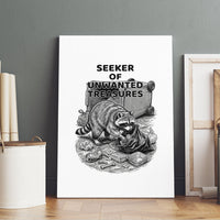Raccoon I Am Not A Raccoon I Am A Trash Panda Canvas Wall Art Funny Animal Meme Grayscale Sketch Illustration